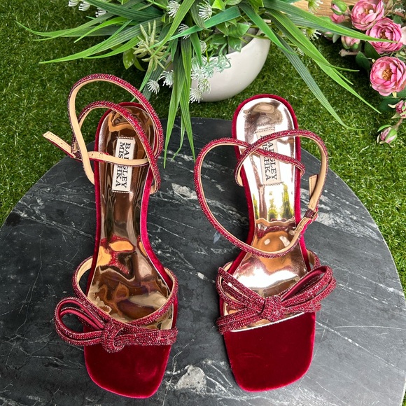 BADGLEY MISCHKA
Effie Strappy Bow
Stiletto Heels RUBY RED
$245 size 7.5 gently - Picture 13 of 17